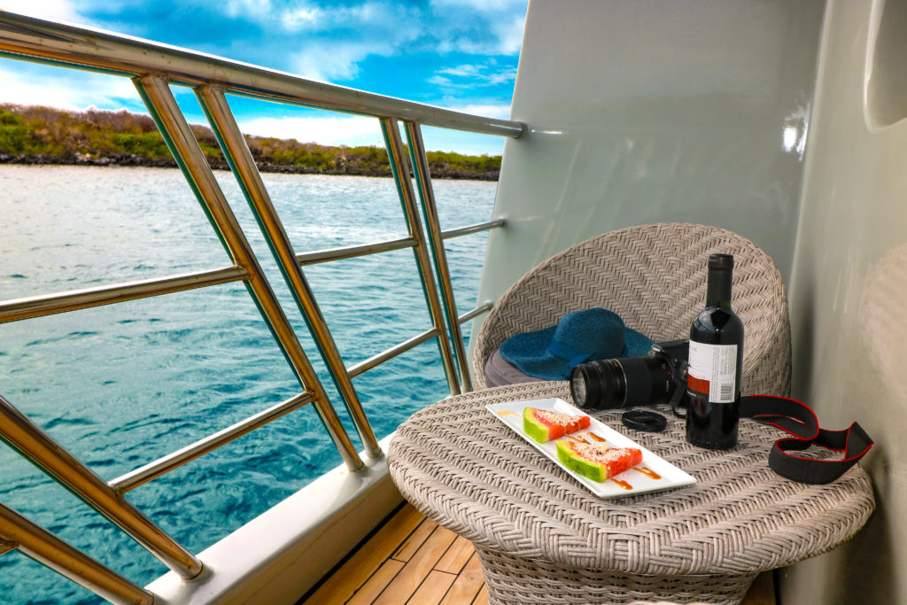Beautiful Private Balcony onboard Camila the Finest Galapagos Luxury Experience