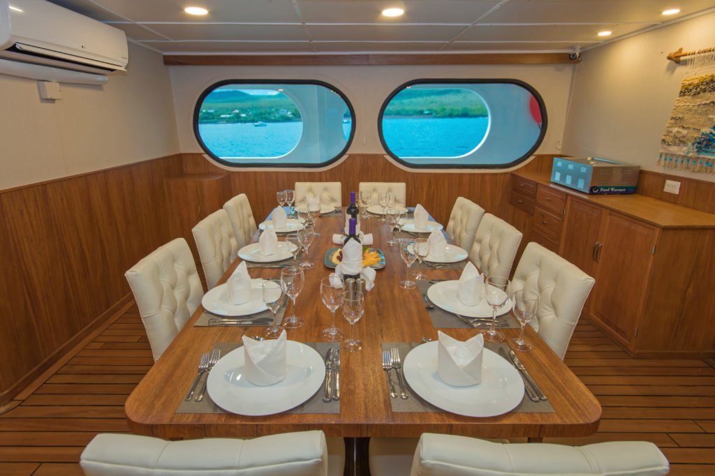 Fine dining on a 6 Day Galapagos cruise