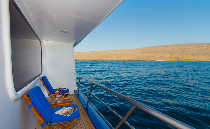 Private Balcony aboard the Ocean Spray the Ultimate Galapagos Luxury Cruise