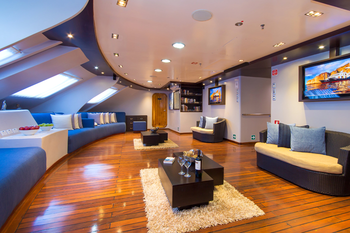 Spacious Social Areas aboard the Ultimate Galapagos Luxury Cruise