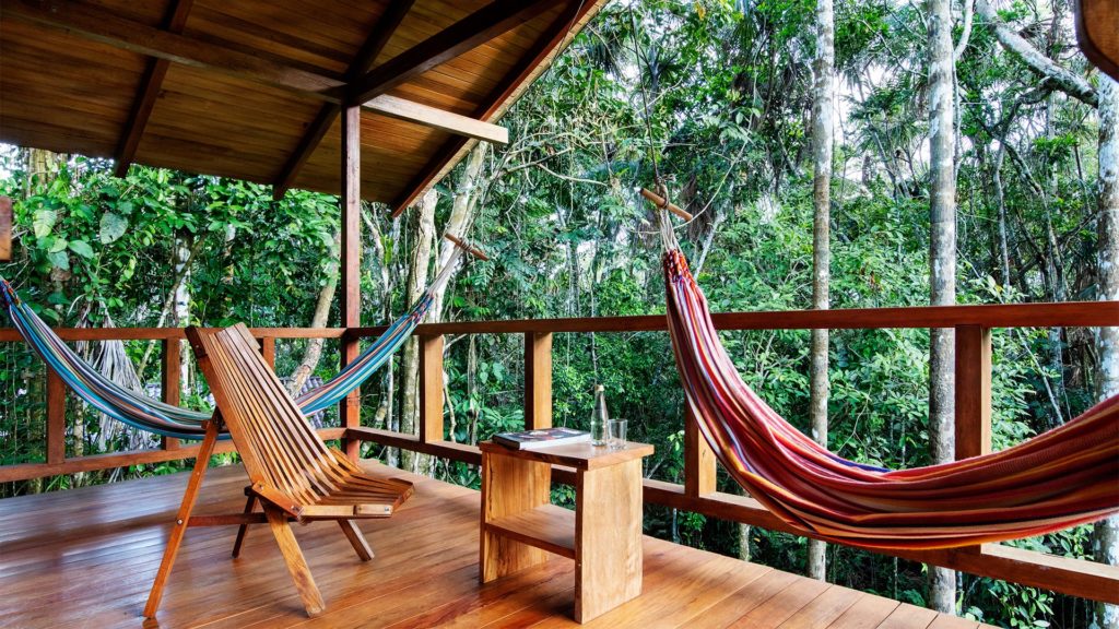 Enjoy a private balcony when you visit the Amazon