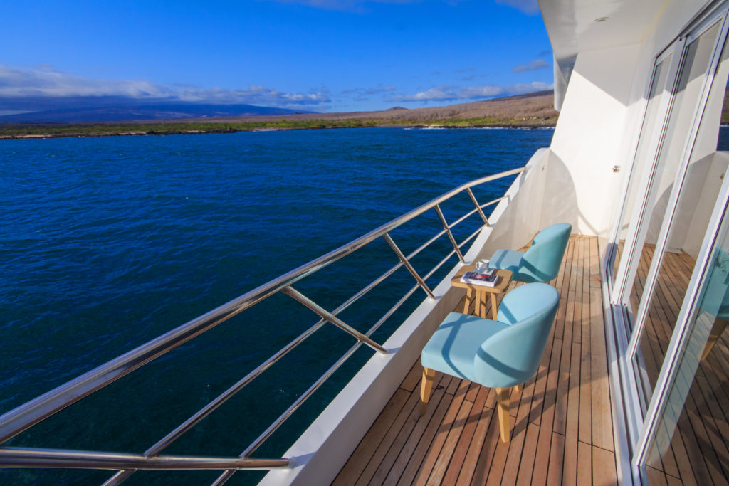 Beautiful French style balconies make the Endemic the Best Galapagos Luxury Expedition