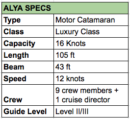 Alya Luxury Catamaran Specs
