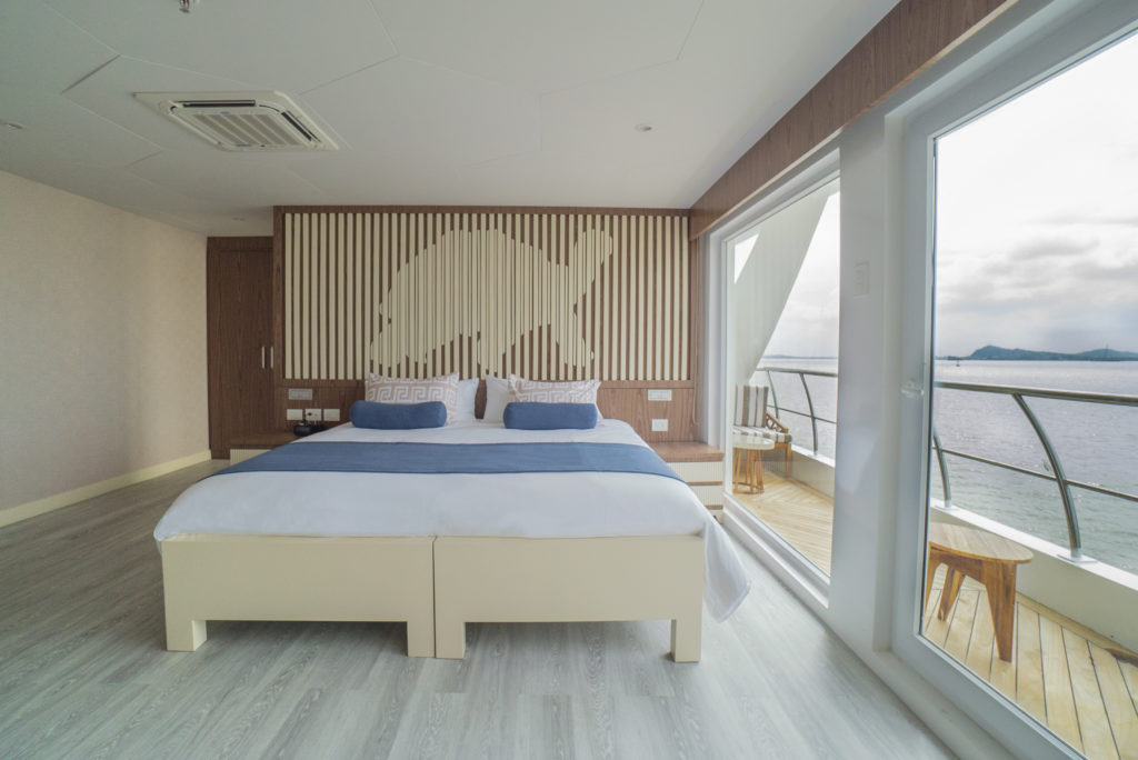 Beautiful spacious Golden Suites onboard the Elite Galapagos Luxury Expedition