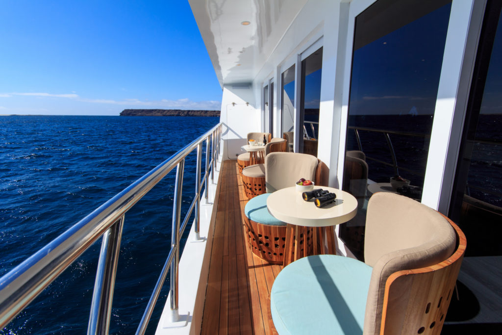 Social balcony only found on the Elite Galapagos Luxury Expedition