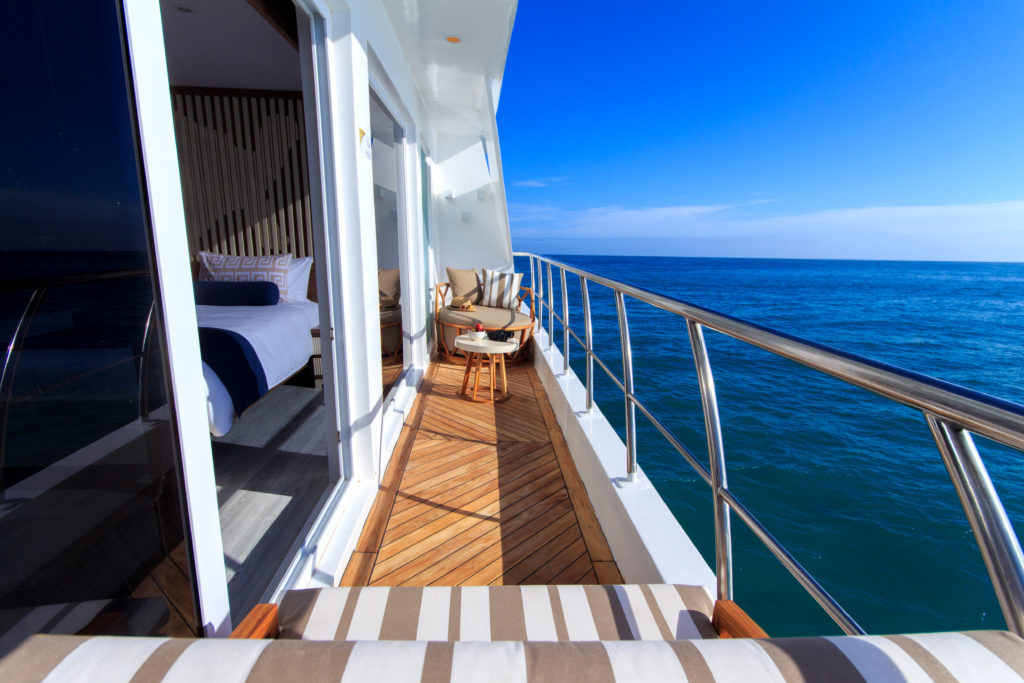 Private balcony onboard the Elite Galapagos Luxury Expedition