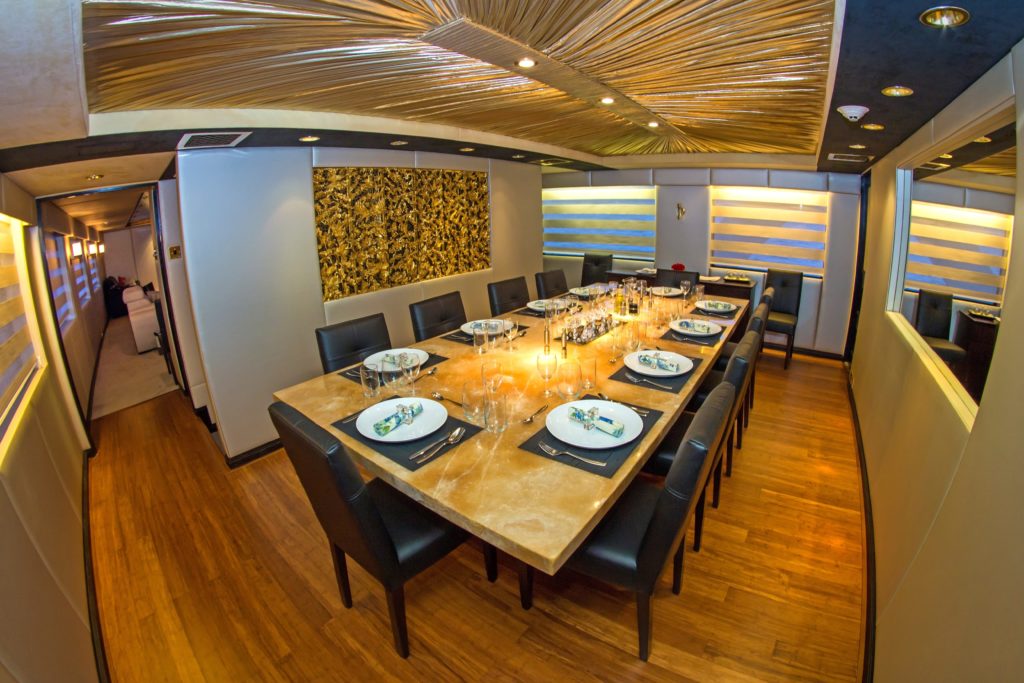 Fine dining aboard the best Galapagos private charter