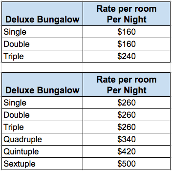 Hamadryade Lodging Only Rates 2020